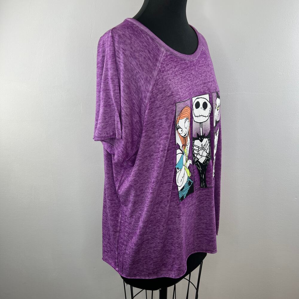 DISNEY Tim Burton Nightmare Before Christmas Purple Graphic Tee Sleep Shirt XL - Picture 3 of 8